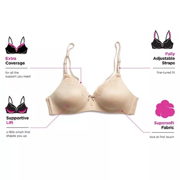 SALE NWT Wireless Lift Comfort Convertible Bra in Ivory - Picture 6 of 6